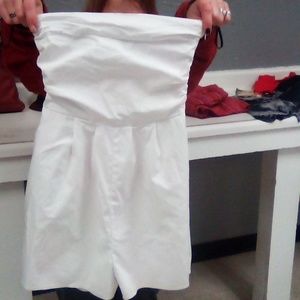 White romper shorts with pockets adorable white linen brand is brand is forever